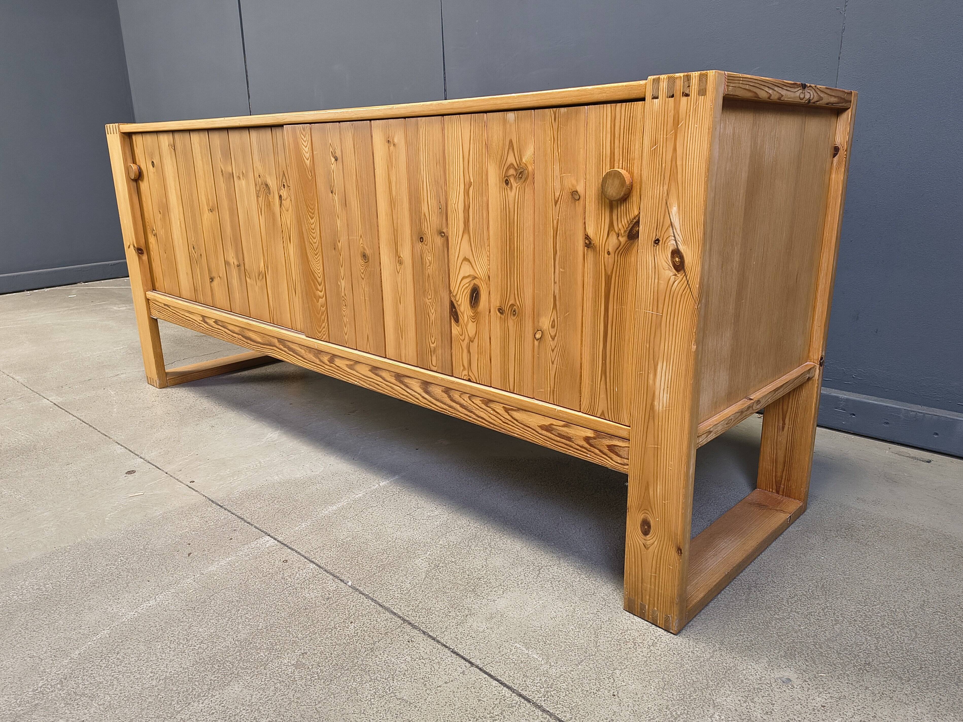 Scandinavian pine wood sideboard, 1960s