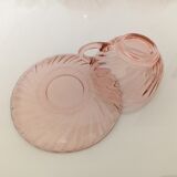 Vintage pink arcoroc espresso cups