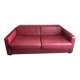 Red genuine cowhide convertible sofa