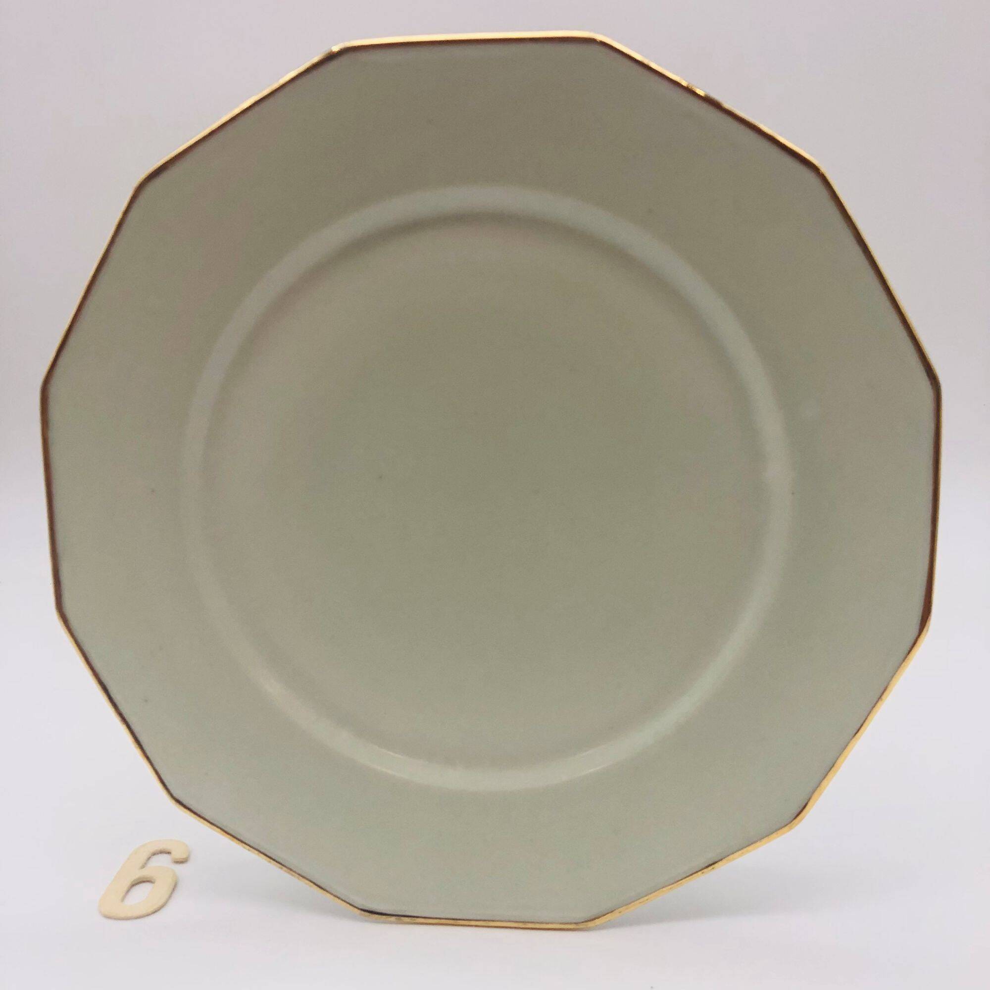 Limoges - M. Mandavy. 6 octagonal dinner plates.