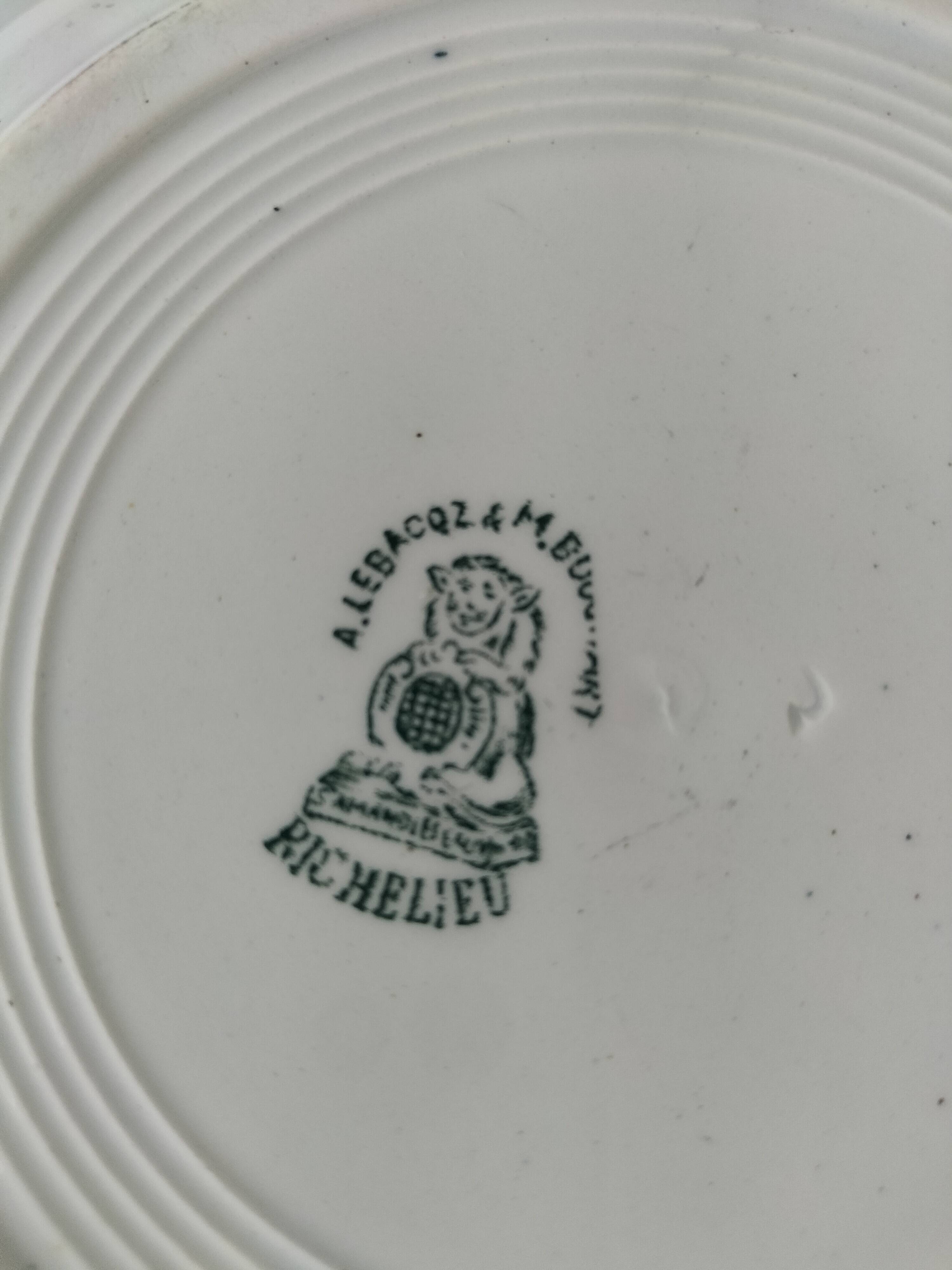 4 ironstone plates A. Lebacqz & M. Bouchart Richelieu model