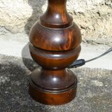 Vintage 60s turned wooden lamp