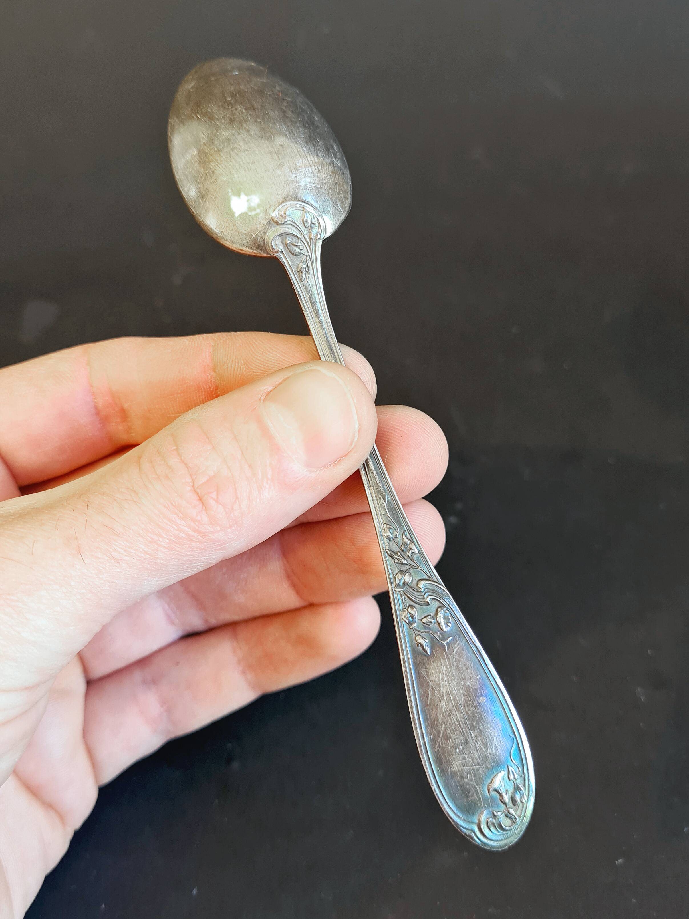 Vintage elegance: Set of 8 small silver-plated metal spoons – Ref 26