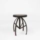 Industrial Black Metal Stool with Frame, France  1920s
