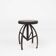 Industrial Black Metal Stool with Frame, France  1920s