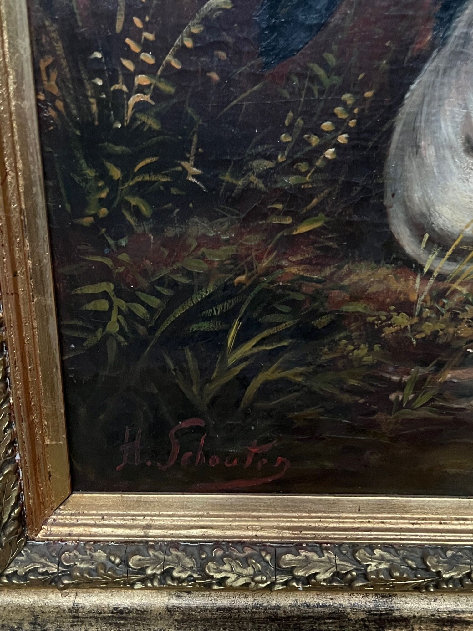 Painting "Hunting Dogs" Henri Schouten (1857-1927)