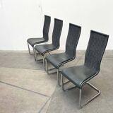 Grey German cantilever chairs B25 with leather cushions from Tecta, set of 4.