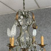 Venetian chandelier with gold and lacquered metal tassels, circa 1940