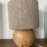 Bedside lamp in rope and wood