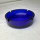 Blue glass ashtray