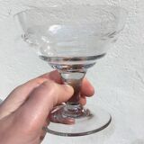 Engraved glass champagne cups