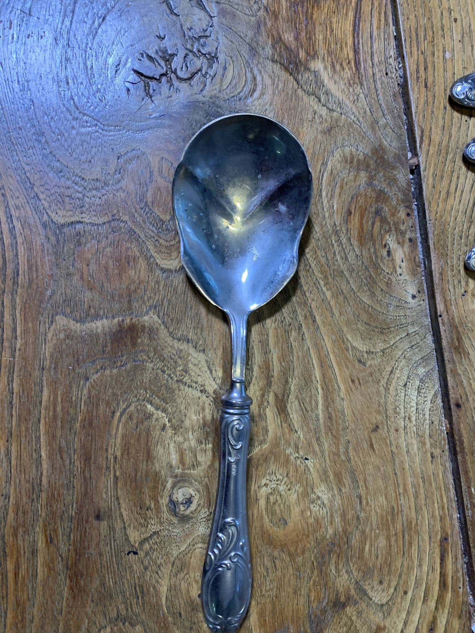 Dessert cutlery service consisting of 11 pieces hallmark 800 worked old and collector