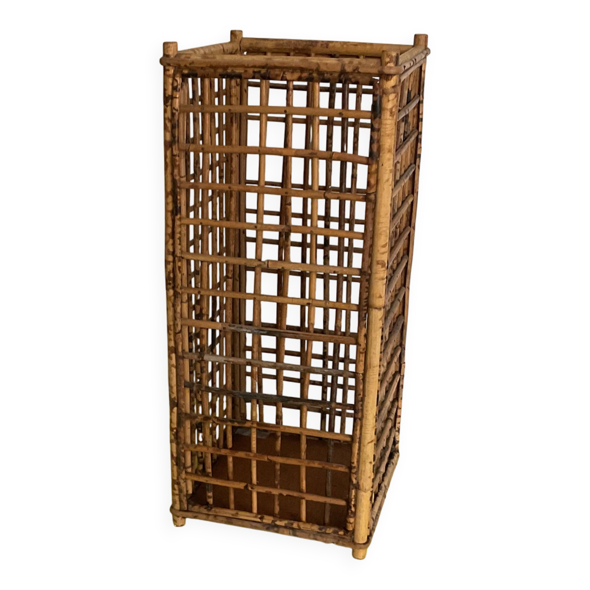 Wicker rattan umbrella stand CIRCA 1970