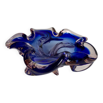 Cendrier/coupe décorative en verre tchèque vintage – années 1960