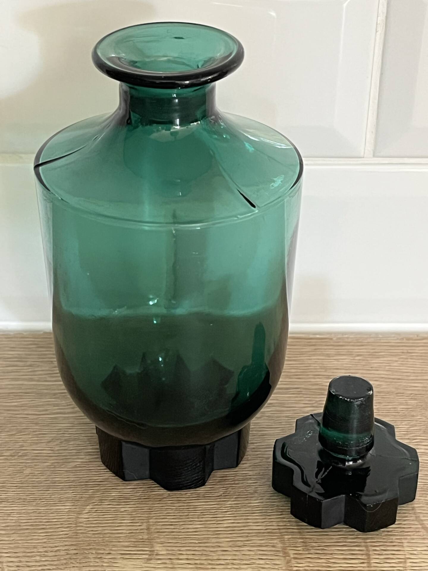 Art Deco glass bottle flask