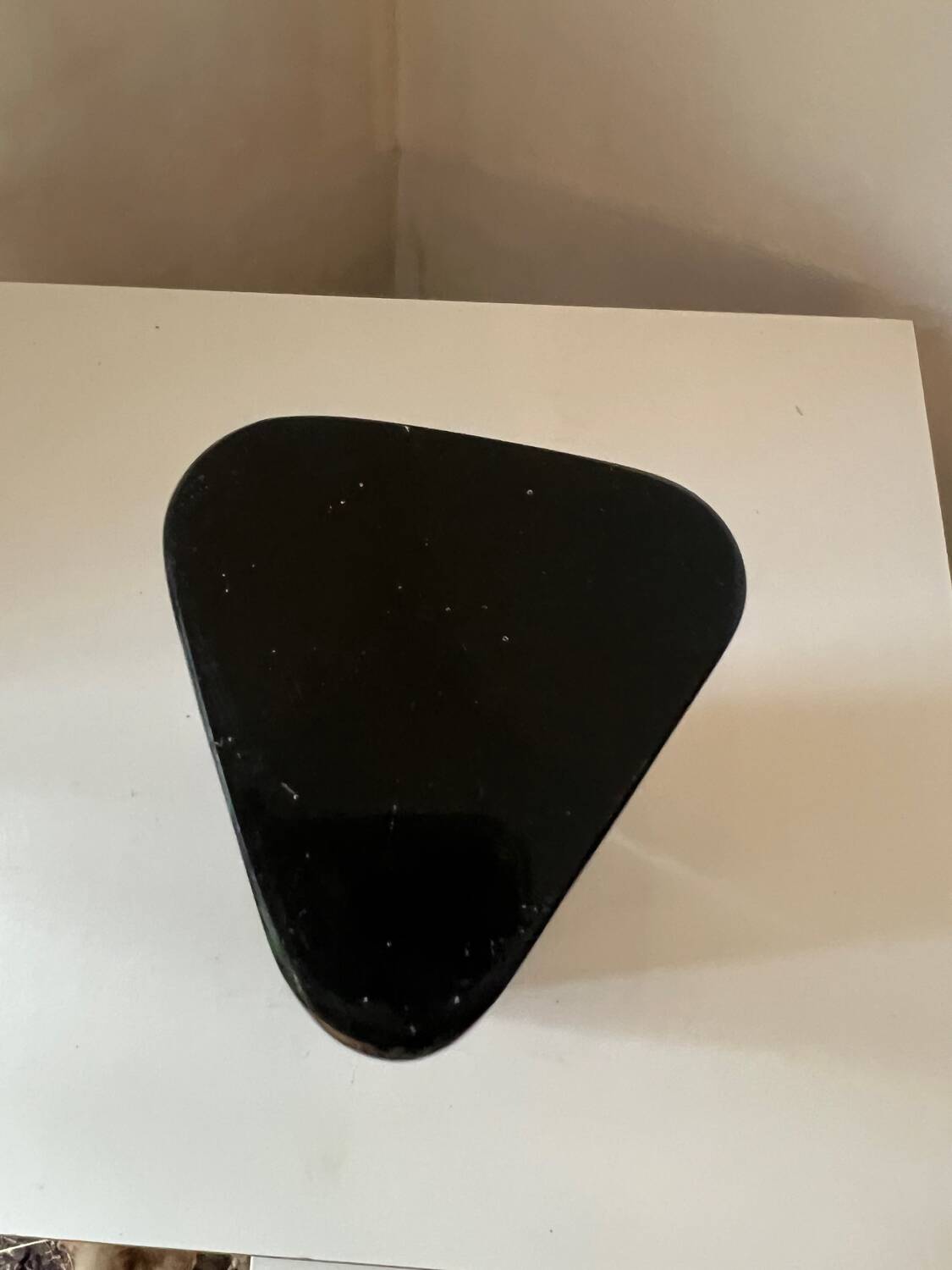 Large tall vintage crystal vase in a triangular shape, Murano style