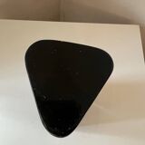 Large tall vintage crystal vase in a triangular shape, Murano style