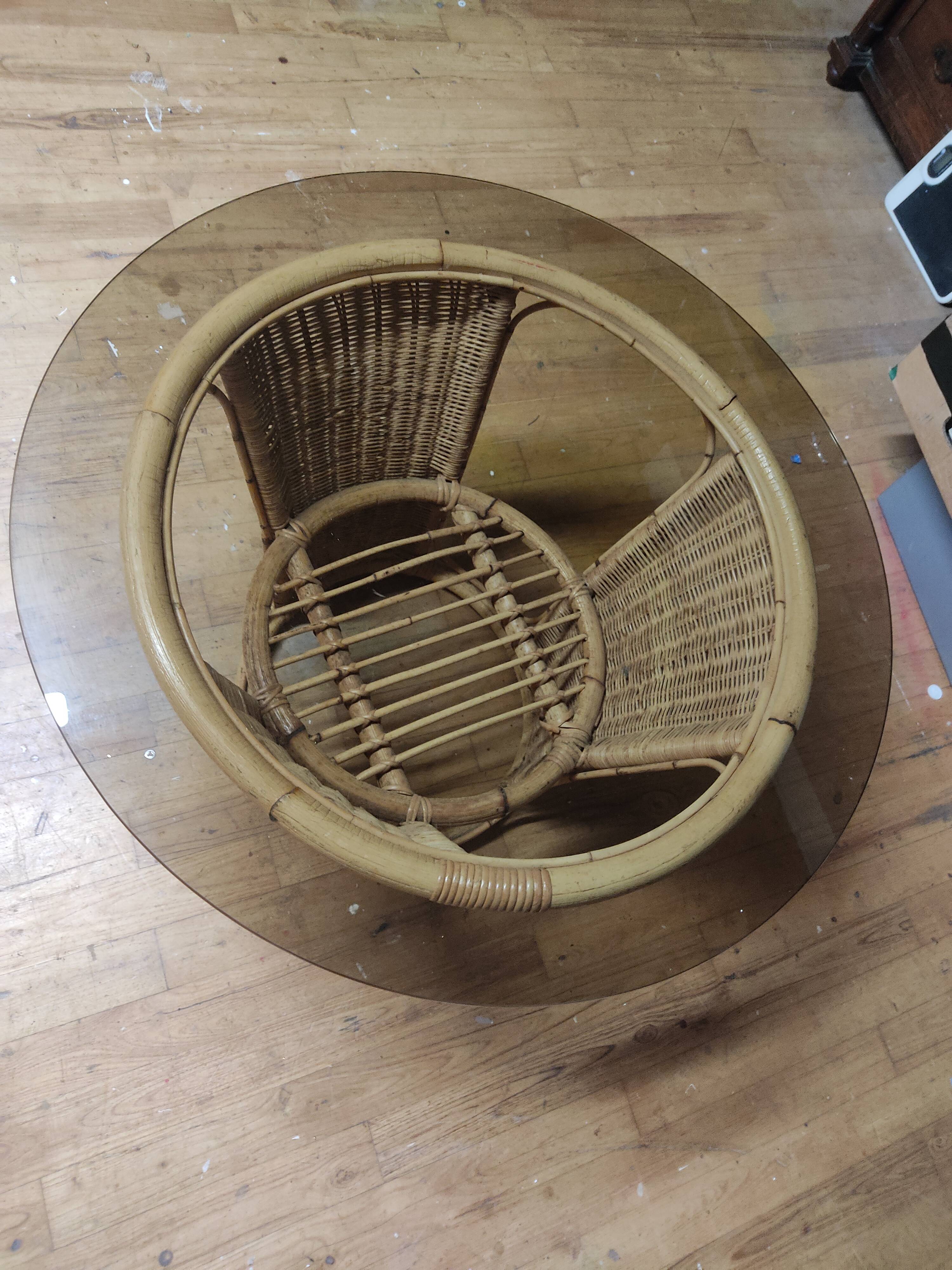 Vintage rattan coffee table