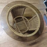 Vintage rattan coffee table