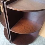 Pair of art deco style mahogany corner cabinets