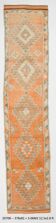 3x12 Soft Orange Geometric Vintage Runner Rug, 81x378Cm
