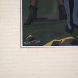 Gouache illustration art dramatiques signée Masqueliez 1956