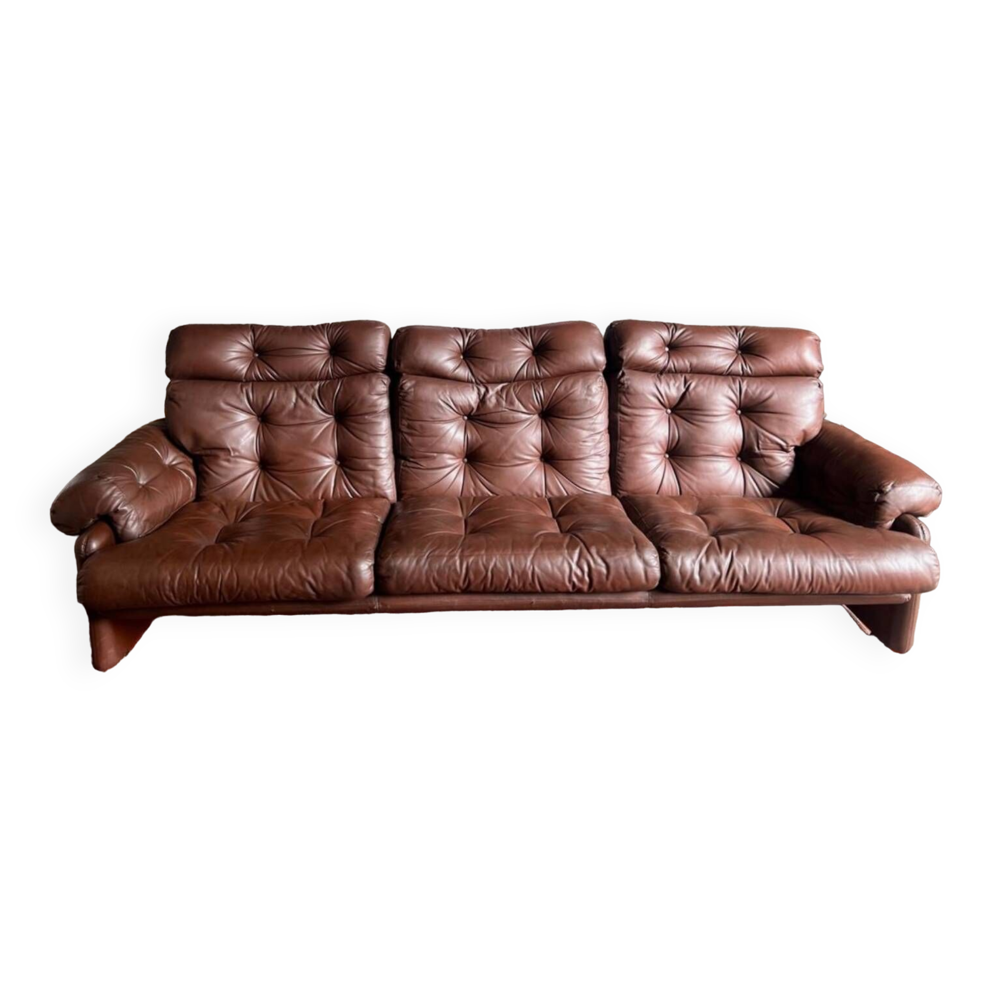 Vintage Scandinavian leather sofa