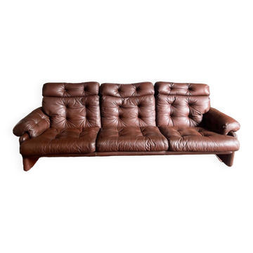 Vintage Scandinavian leather sofa