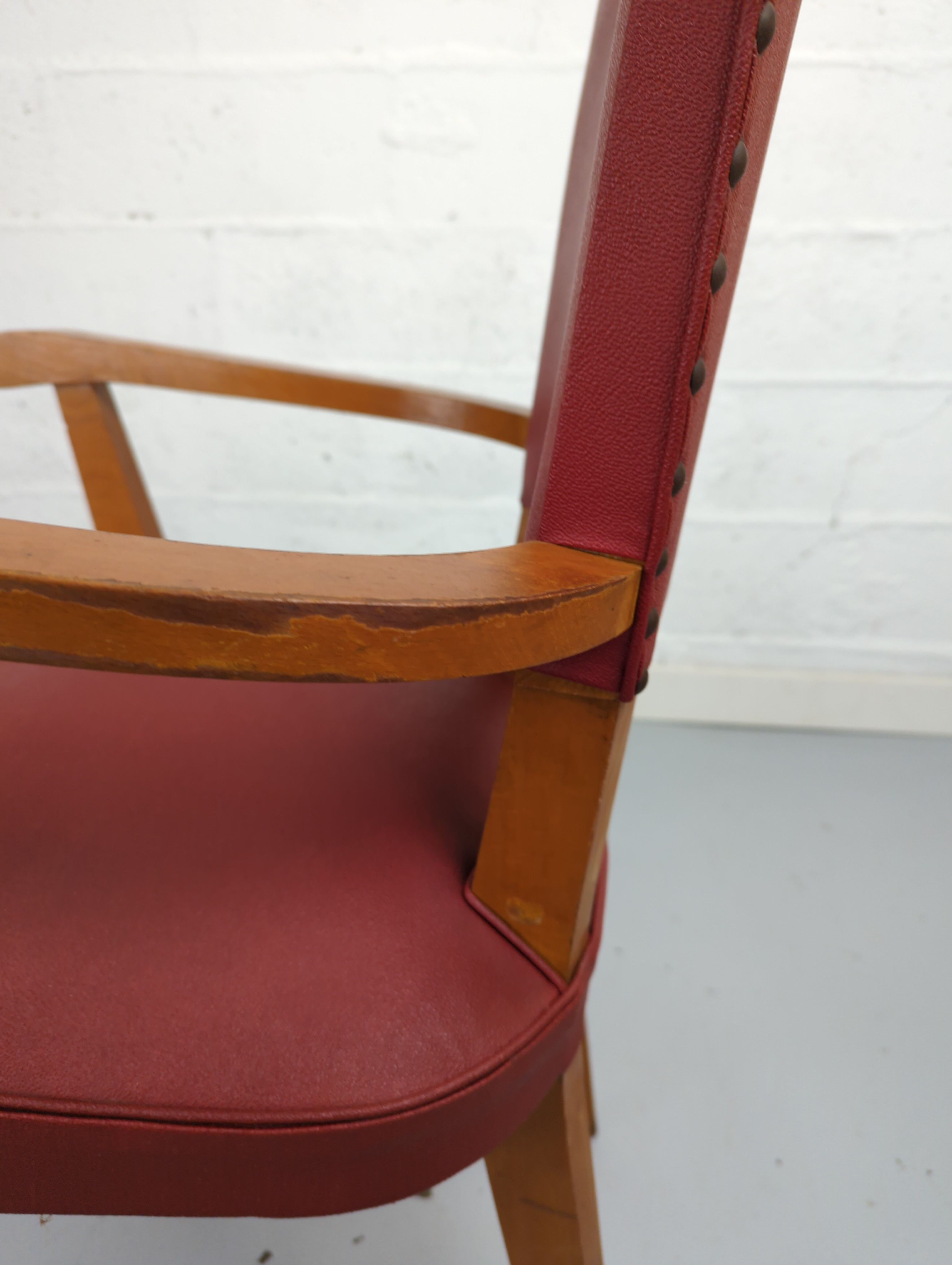 Vintage red bridge chair