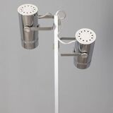 Vintage 70s metal floor lamp with two lights Italian design