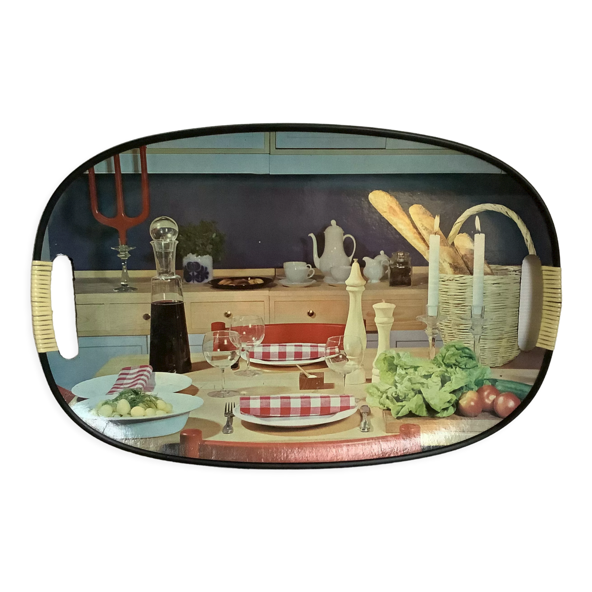 Old vintage oval top scoubidou handles