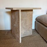 Travertine side table