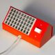 Red Elidus bedside lamp in metal, designed by Hans-Agne Jakobsson in the 1970s.