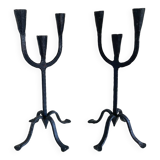 Wrought iron candlesticks
