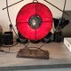 Brutalist metal and red lamp