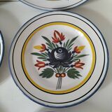 6 earthenware plates from the East - vintage 1960s