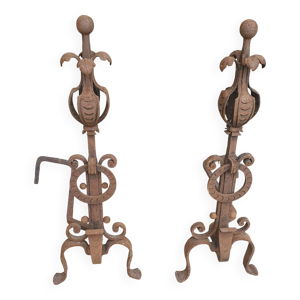 Paire De Chenêts En - fer