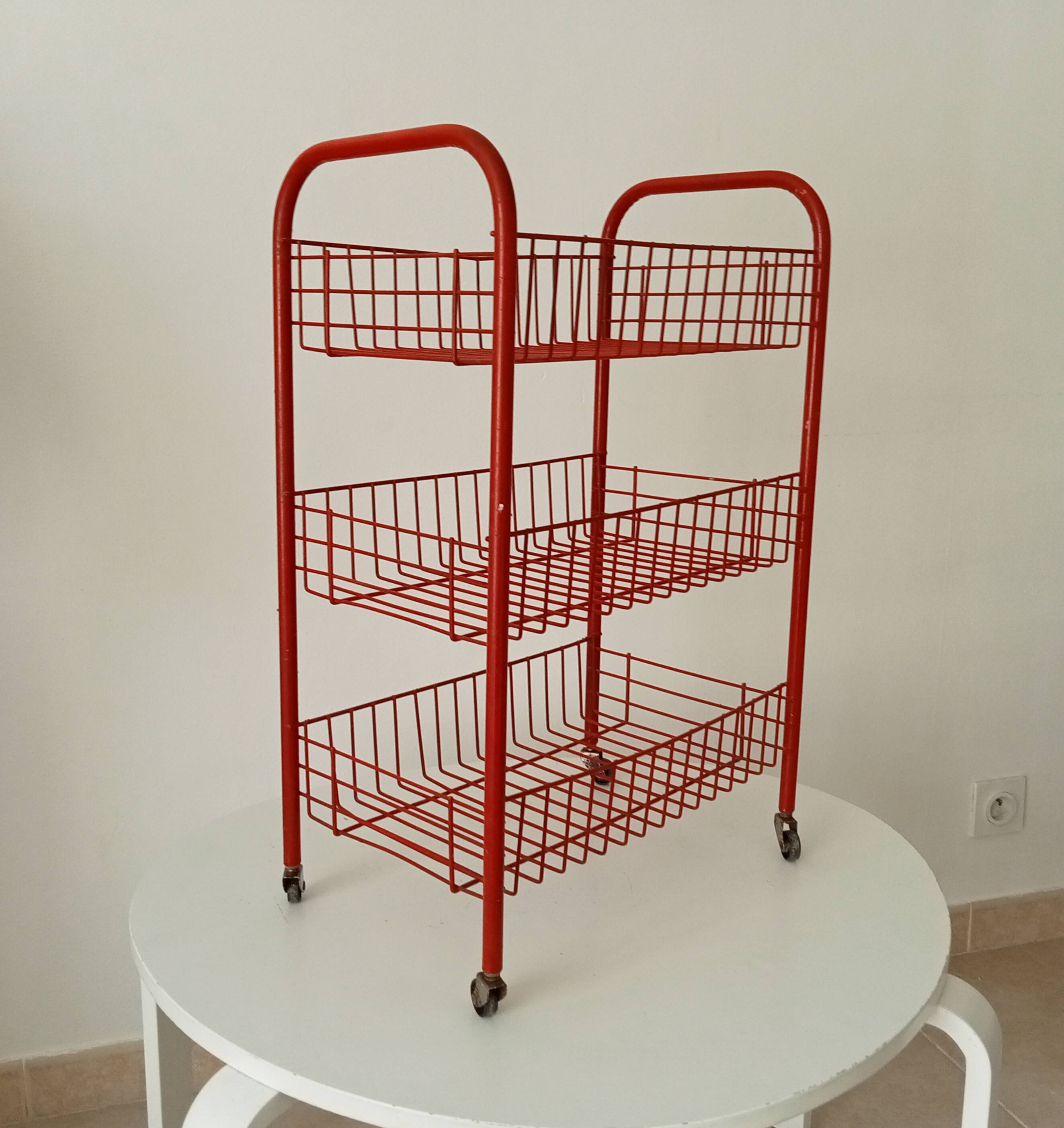 Vintage rolling dessert trolley