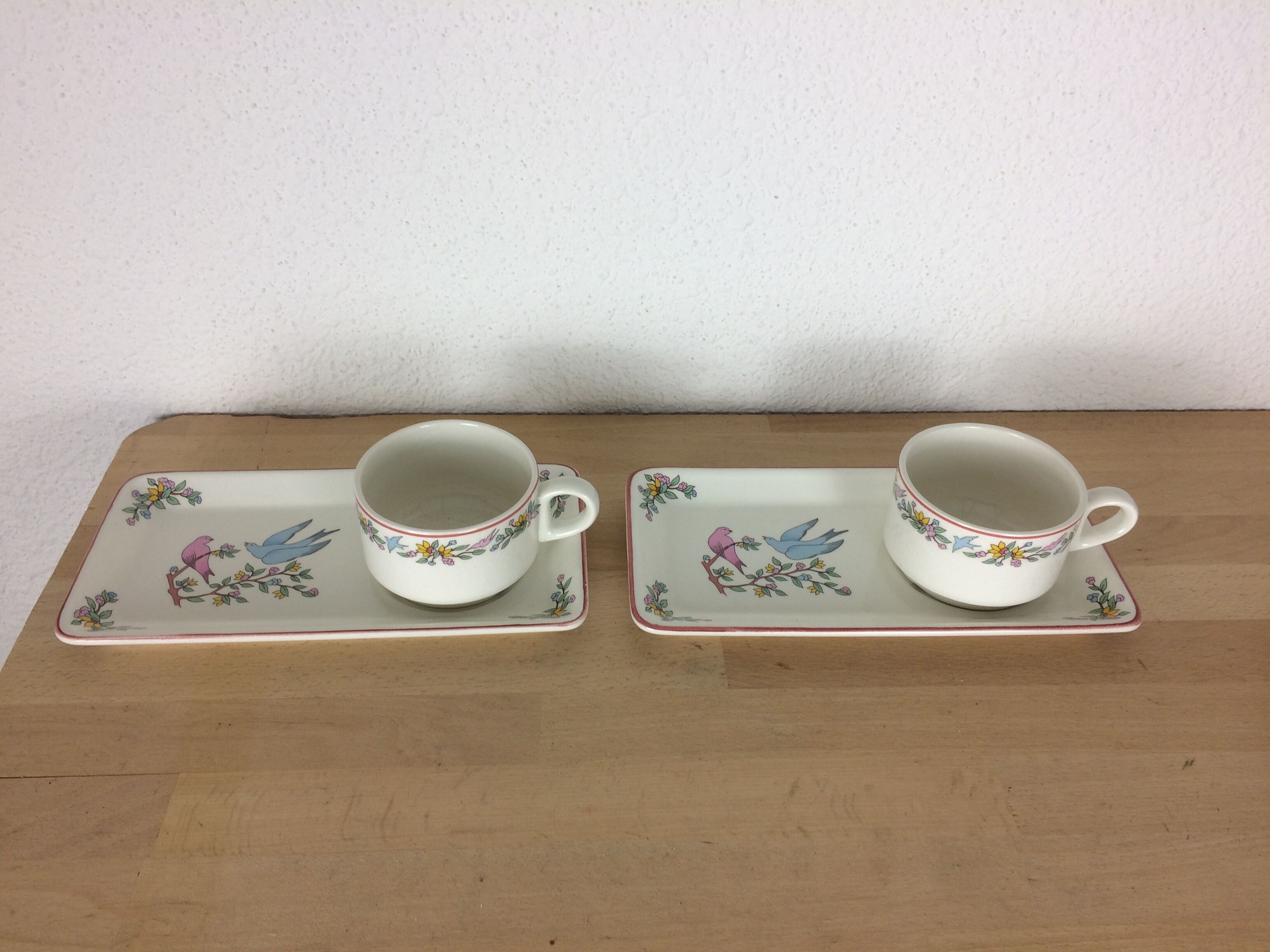 Mugs Les Amoureux de Gien, by Marie Pierre Boitard, breakfast service