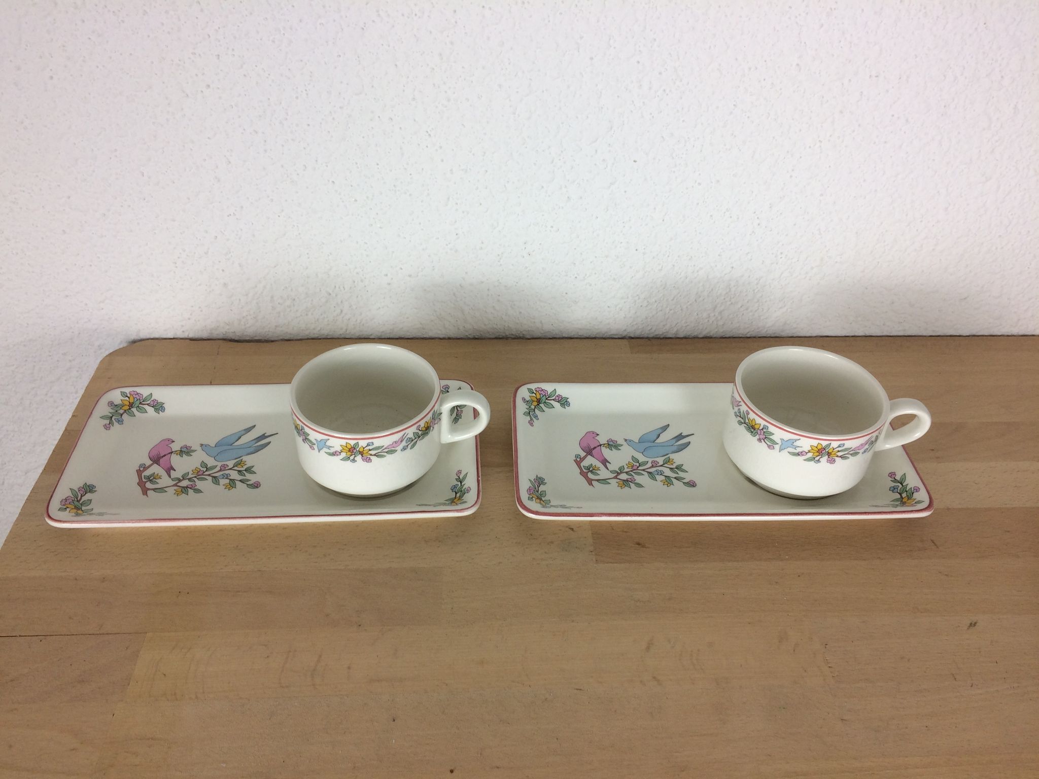 Mugs Les Amoureux de Gien, by Marie Pierre Boitard, breakfast service