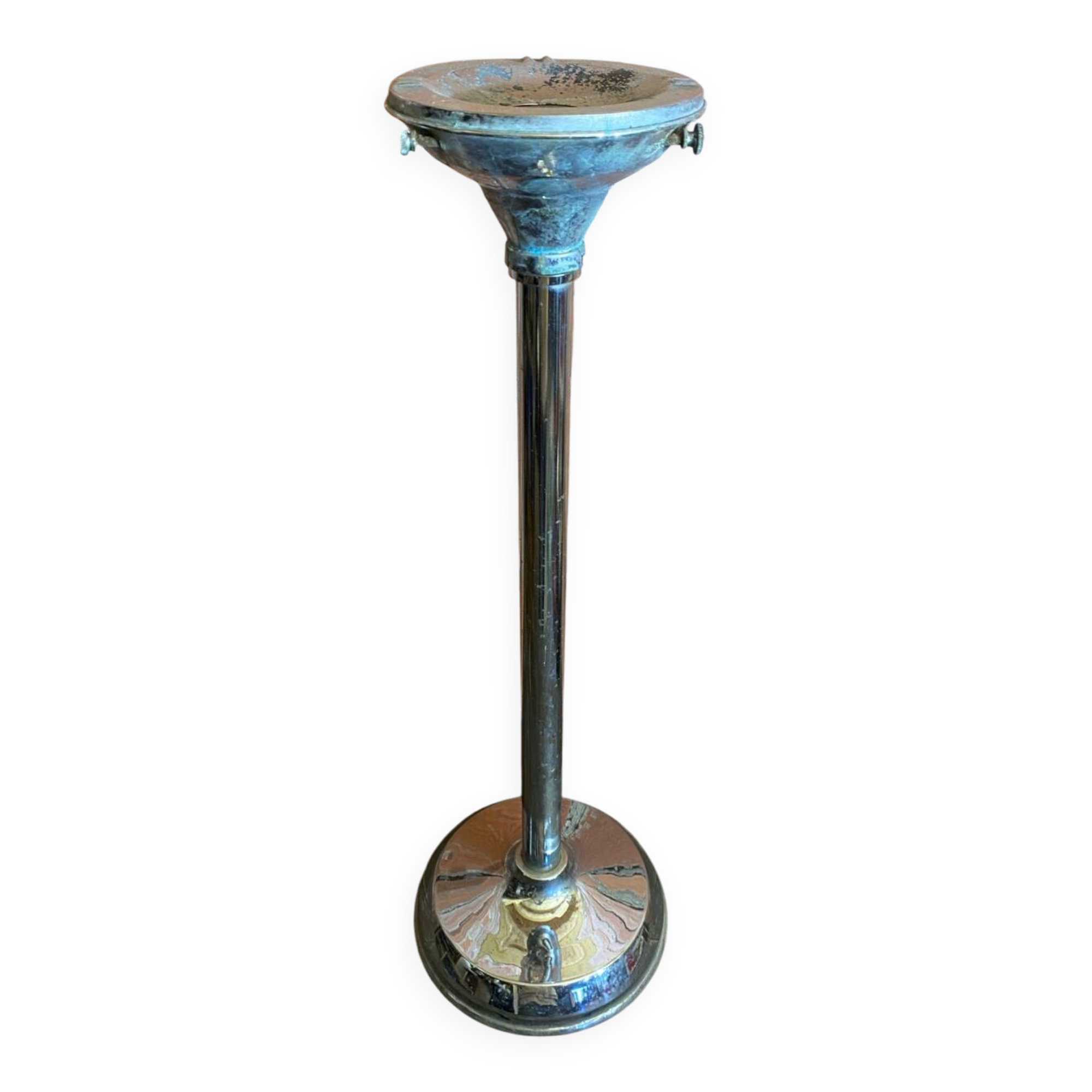 Tulip Footed Ashtray Chrome Metal Vintage 70s