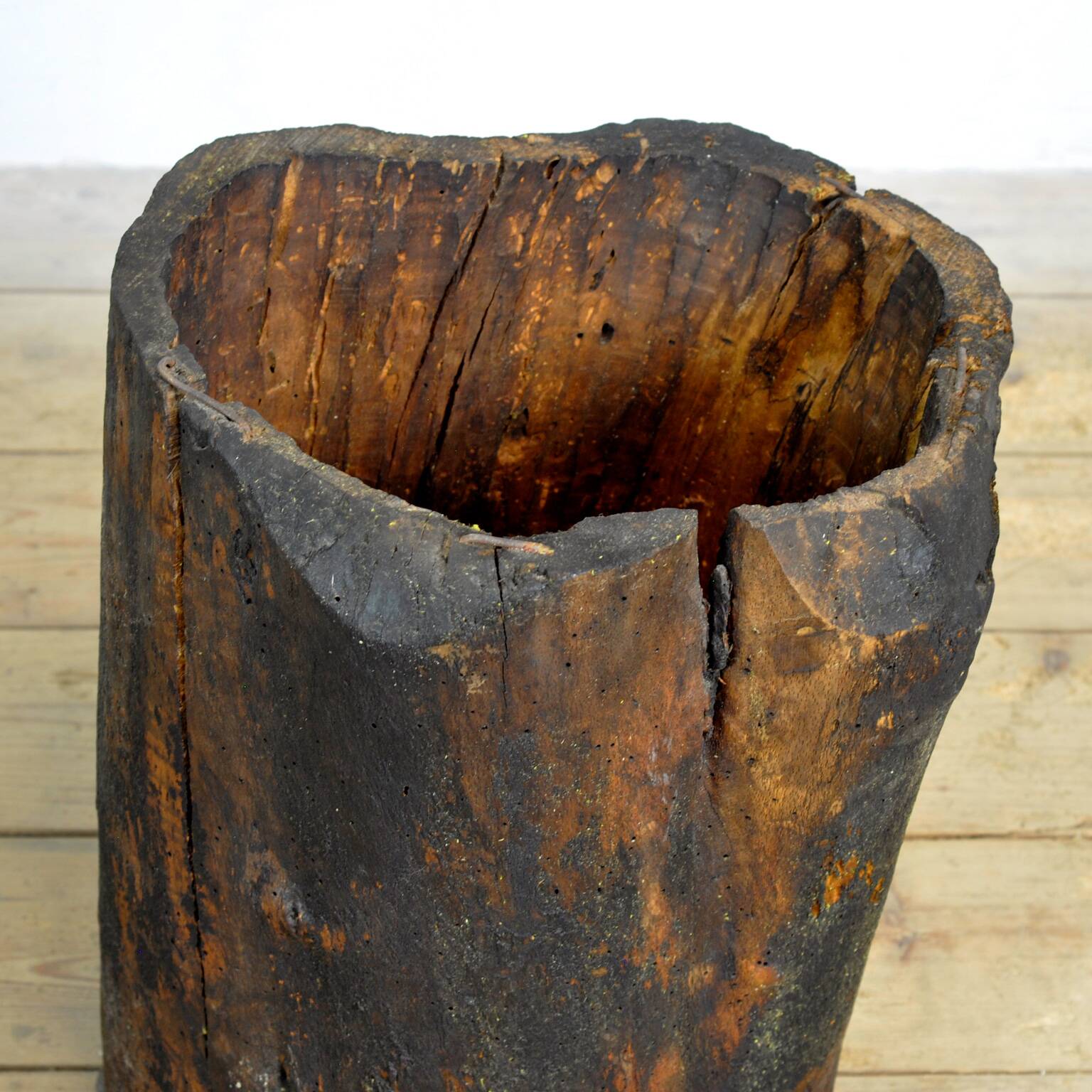 Primitive storage barrel/planter, circa 1900