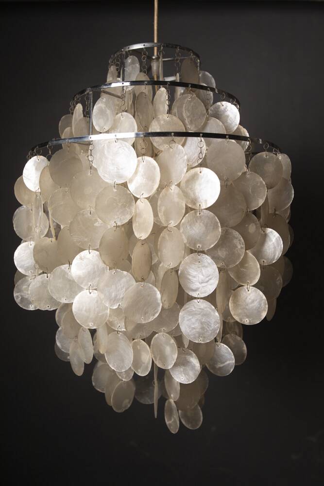 Verner Panton mother-of-pearl chandelier