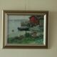 Huile sur toile vintage – « Sjöbodar »