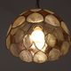 French Vintage Capiz Shell Hanging Pendant Light in Brown & White Gold Trim