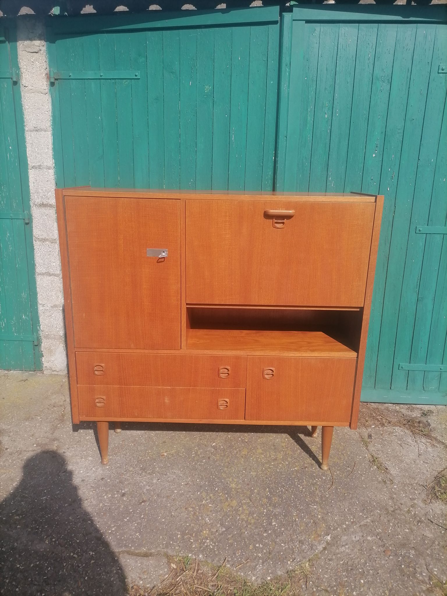 Old buffet furniture Scandinavian secretary wood vintage teak