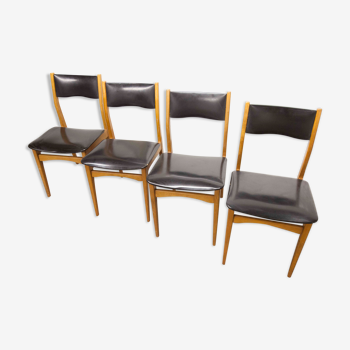 Set of 4 Scandinavian chairs 1960