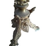 Coppia Candelabri d'Altare Antichi in BRONZO Stile Neogotico H 60 cm