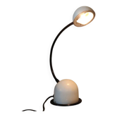Lampe de bureau italienne des années 1980 – Design sculptural en col de cygne avec abat-jour en forme de dôme