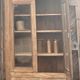 Armoire ancienne en chêne massif brut : vaisselier bibliothèque